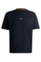 Relaxed-Fit T-Shirt aus Stretch-Baumwolle mit Logo-Print, Dunkelblau