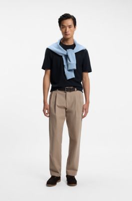 T-shirt en coton stretch, Bleu fonc&eacute;