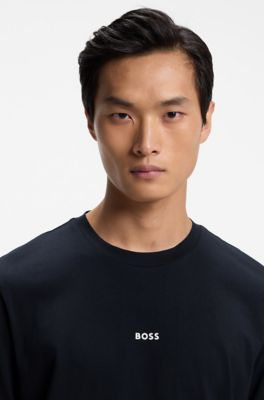 T-shirt en coton stretch, Bleu fonc&eacute;
