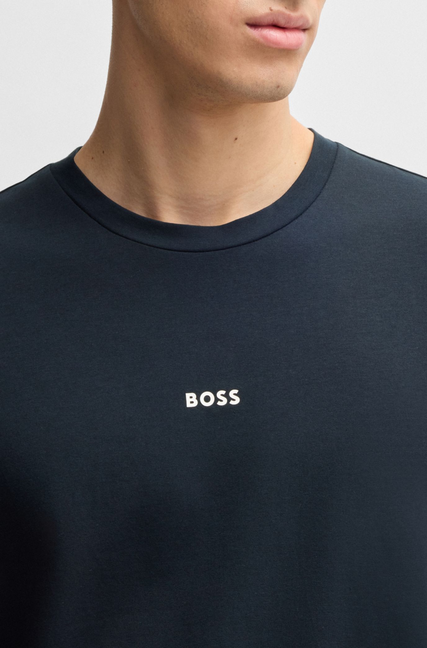 BOSS - リラックスフィット Tシャツ ストレッチコットン ロゴプリント