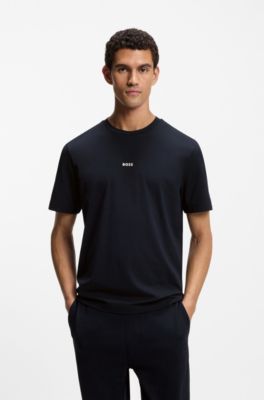 Relaxed-fit T-shirt with a layered logo print, Dark Blue