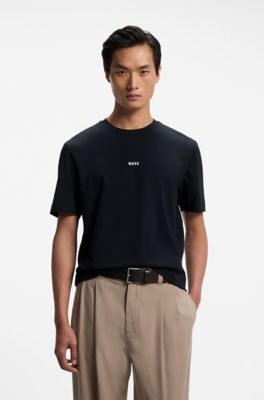 T-shirt en coton stretch, Bleu fonc&eacute;
