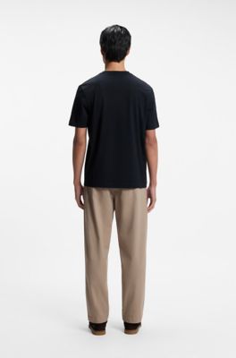 T-shirt en coton stretch, Bleu fonc&eacute;