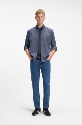 Stretch-cotton T-shirt, Dark Blue
