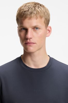T-Shirt aus Stretch-Baumwolle, Dunkelblau