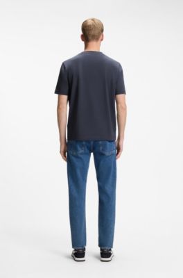 T-Shirt aus Stretch-Baumwolle, Dunkelblau
