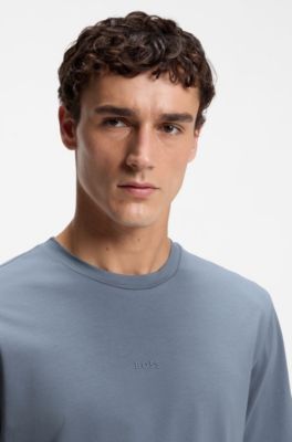Relaxed-fit T-shirt with a layered logo print, Blue