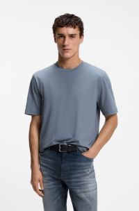 Relaxed-fit T-shirt with a layered logo print, Blue