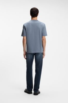 Relaxed-fit T-shirt with a layered logo print, Blue
