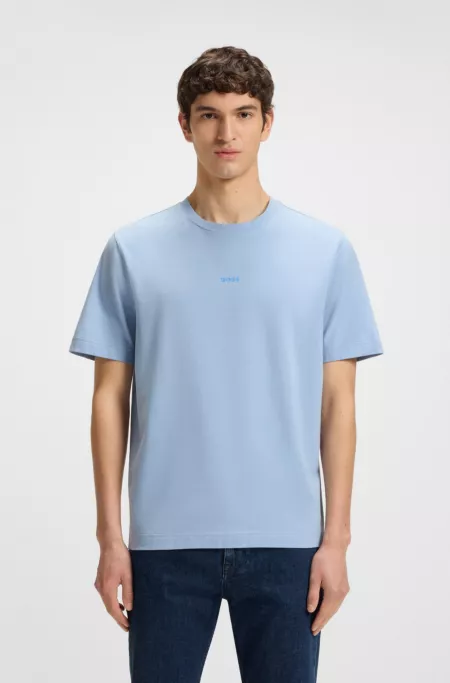 T-shirt en coton stretch avec logo contrastant