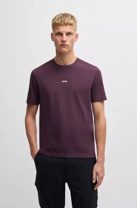 Relaxed-fit T-shirt in stretch cotton with logo print