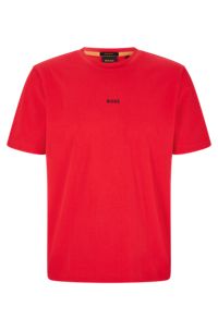 Relaxed-fit T-shirt in stretch cotton with logo print, Red