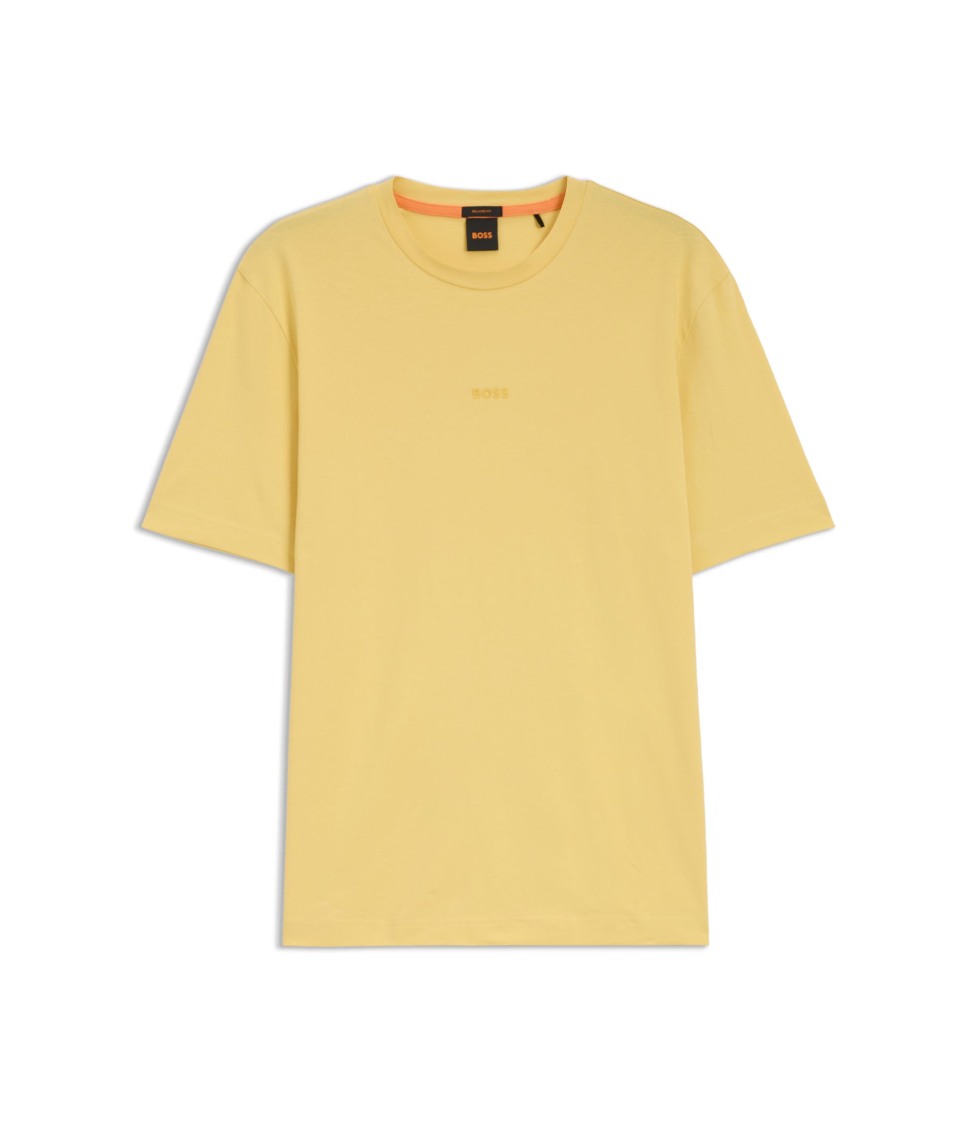 BOSS - Relaxed-fit T-shirt with a layered logo print - Yellow