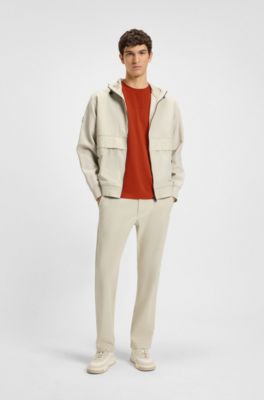 T-Shirt aus Stretch-Baumwolle mit Logo-Print, Orange