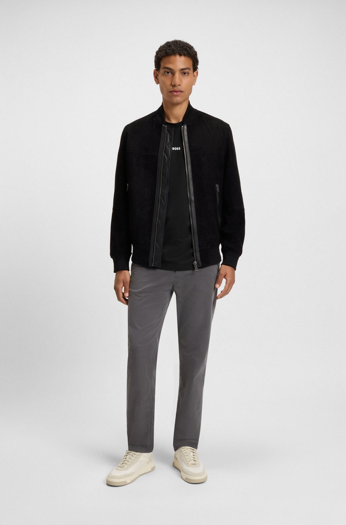 BOSS - ロングスリーブTシャツ ストレッチコットン ロゴプリント BOSS - ロングスリーブTシャツ ストレッチコットン ロゴプリント