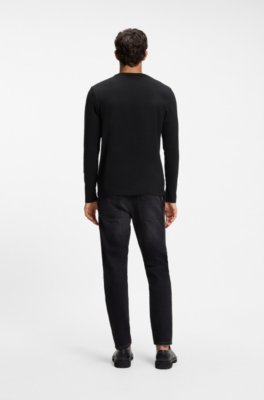 Boss Long-sleeved T-shirt in stretch cotton with logo print herr – bild 3