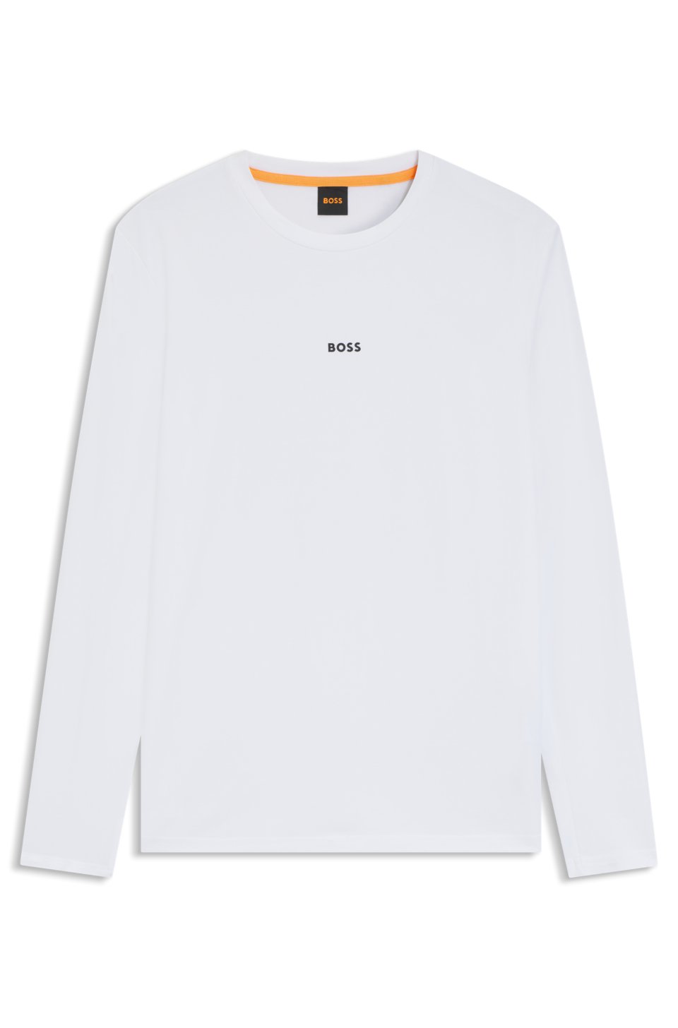 Long-sleeved T-shirt in stretch cotton with logo print