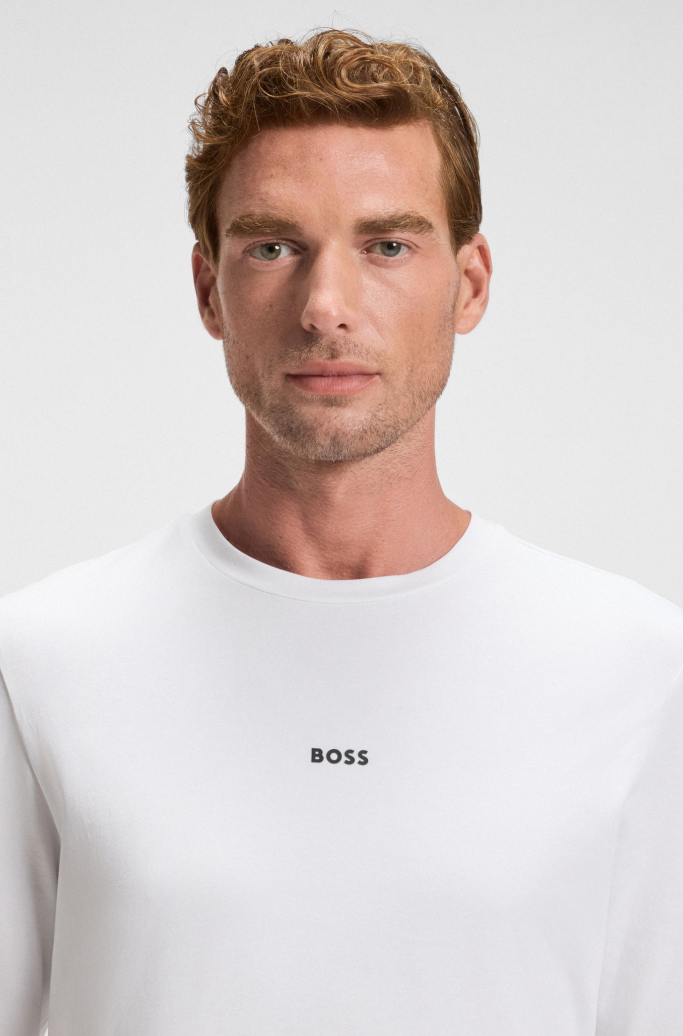 BOSS - ロングスリーブTシャツ ストレッチコットン ロゴプリント