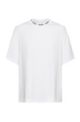 Cotton-jersey crew-neck T-shirt with logo collar, White