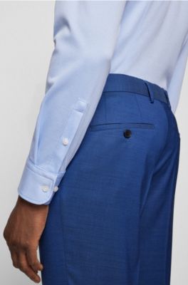 BOSS - Slim-fit shirt in structured performance-stretch jersey