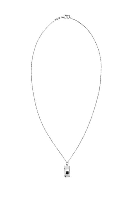 Stainless-steel necklace with car-shaped pendant, Silver