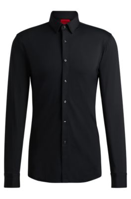 HUGO - Extra-slim-fit shirt in performance-stretch jersey