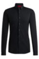Extra-slim-fit shirt in performance-stretch jersey, Black