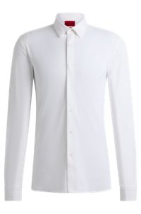 Extra-slim-fit shirt in performance-stretch jersey, White