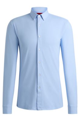 HUGO - Extra-slim-fit shirt in performance-stretch jersey