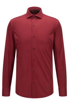 hugo boss red dress shirt