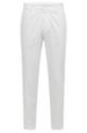 Tapered-fit trousers in micro-patterned stretch cotton, White