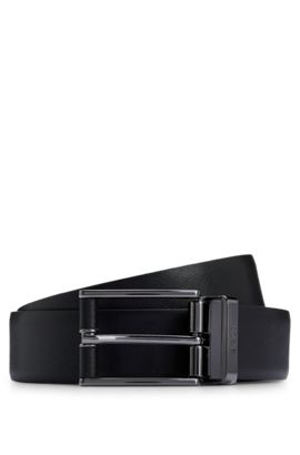 Black Vintage Genuine Italian Leather Belt Size Large L 32 Made in USA
