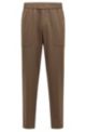 Tapered-fit trousers in stretch jersey, Brown