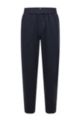 Tapered-fit trousers in stretch jersey, Dark Blue