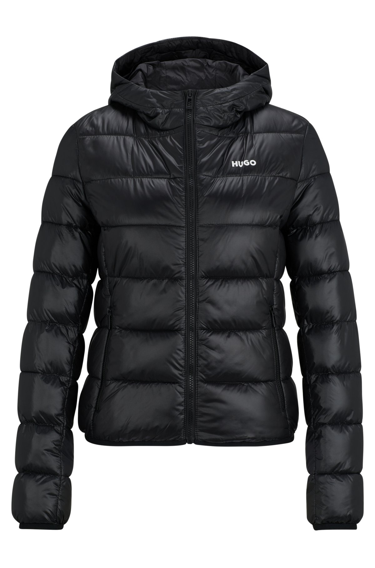 HUGO - Water-repellent puffer jacket with logo print