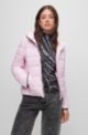 Water-repellent puffer jacket with logo print, light pink