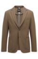 Slim-fit jacket in stretch interlock cloth, Brown