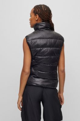 HUGO - Doudoune sans manches l?�g?�re et matelass?�e ?� la finition d?�perlante avec logo - Noir