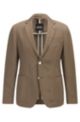 Slim-fit jacket with signature-stripe lapel pin, Brown