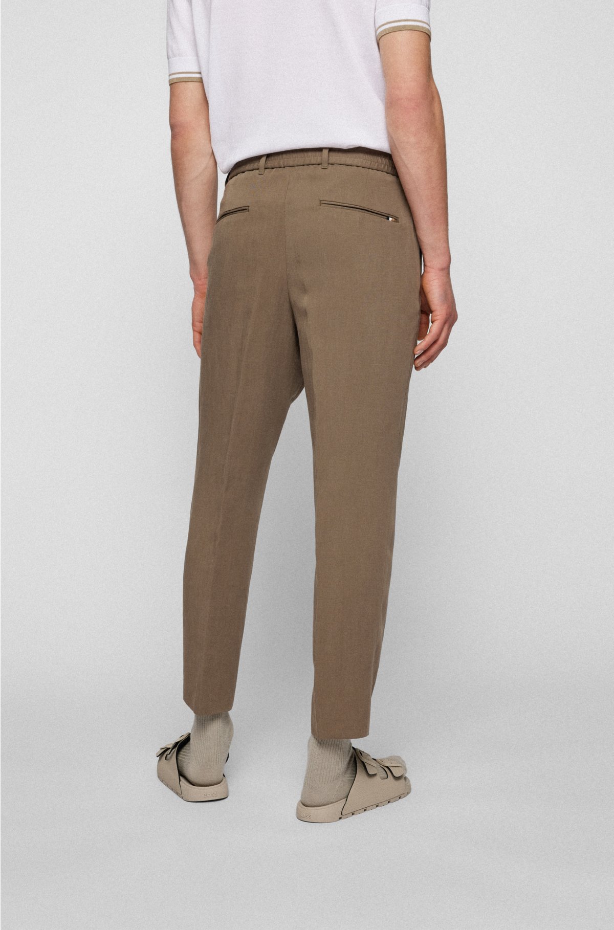 BOSS Tapered-fit trousers with drawstring waist