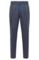 Tapered-fit trousers with drawstring waist, Dark Blue