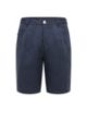 Tapered-fit shorts met geplooide voorkant van een linnenmix, Donkerblauw