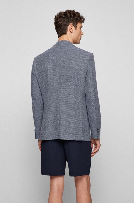 BOSS - Regular-fit jacket in micro-patterned stretch fabric