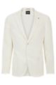 Giacca slim fit in misto lino double-face, Bianco