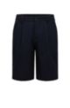 Tapered-fit shorts in performance-stretch seersucker, Dark Blue