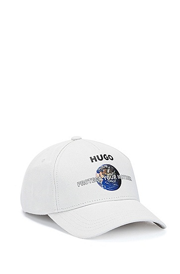 HUGO 雨果“Earth Day”印花棉质斜纹布鸭舌帽,  273_Light Beige