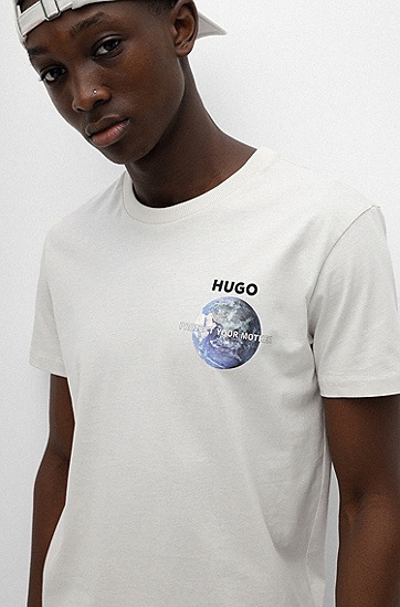 HUGO 雨果特别图案装饰常规版 T 恤,  273_Light Beige