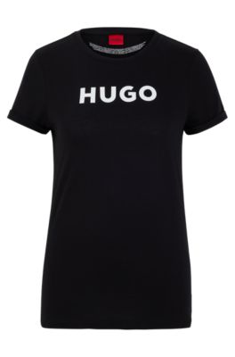 HUGO - Slim-fit logo T-shirt in cotton jersey