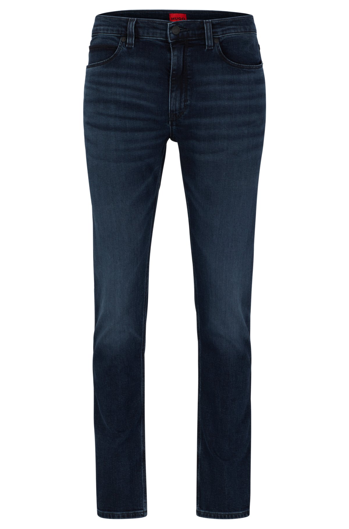manager gokken vogel HUGO - Extra-slim-fit jeans in blue-black stretch denim