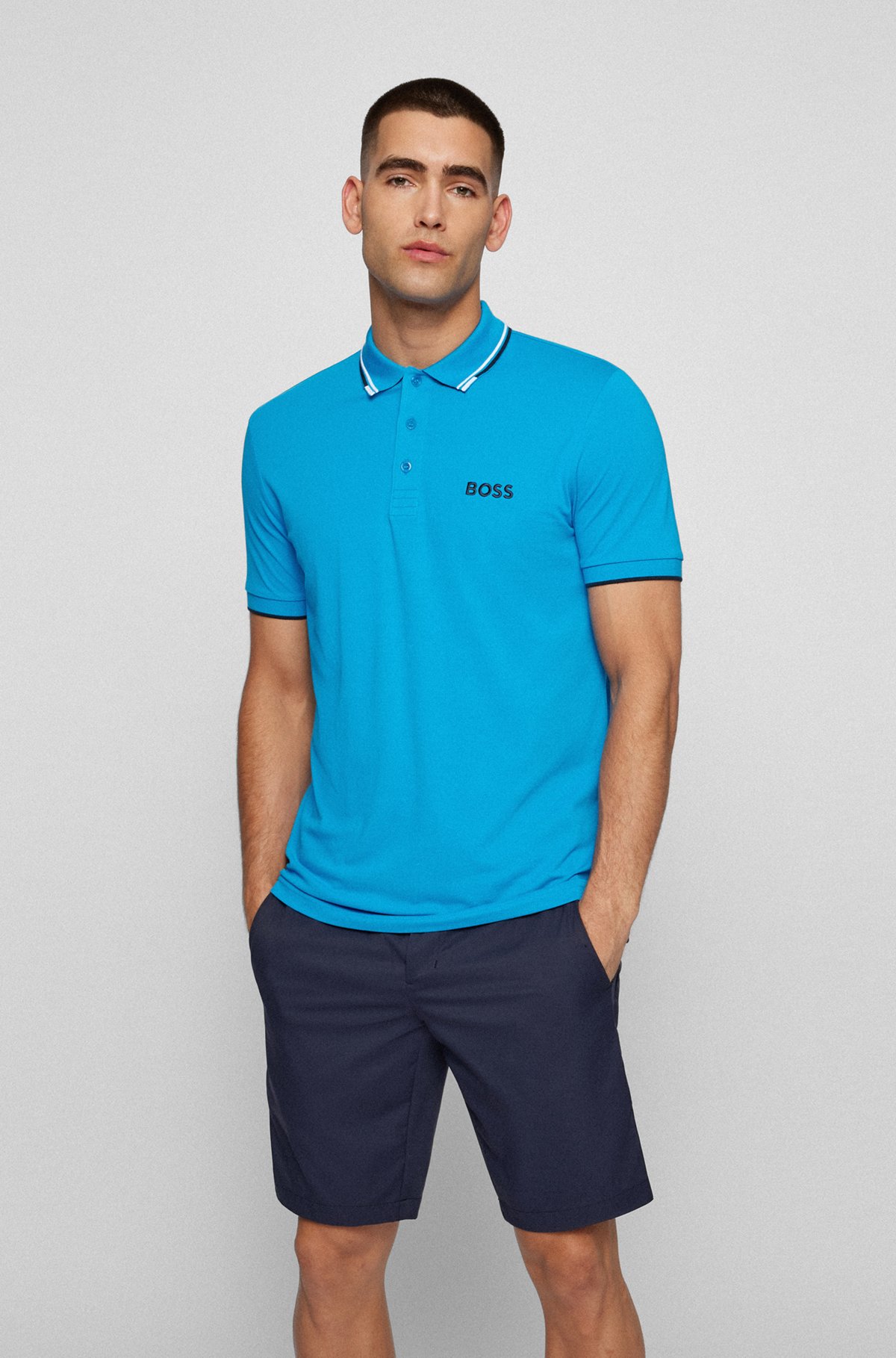 droog Alarmerend exegese BOSS - Cotton-blend polo shirt with logo details